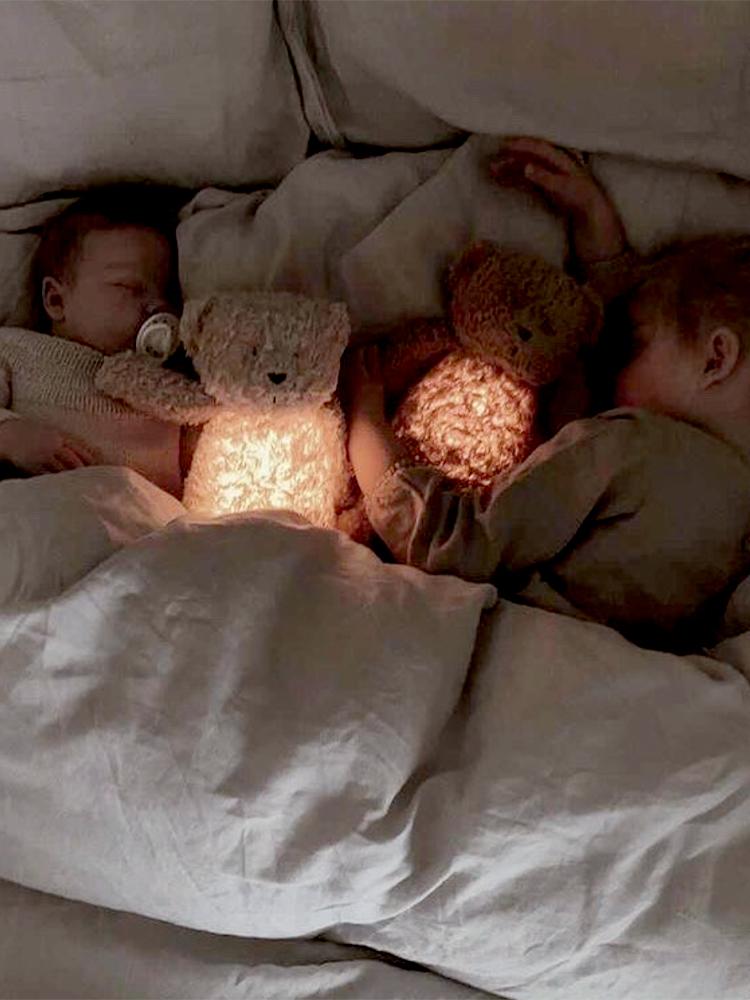 Moonie - Organic Humming Friend Bear Nightlight and Sleeping Aid - MINERAL GREY - Stylemykid.com