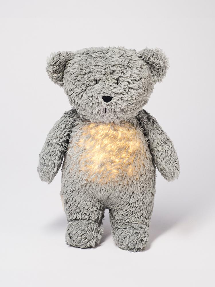 Moonie - Organic Humming Friend Bear Nightlight and Sleeping Aid - MINERAL GREY - Stylemykid.com