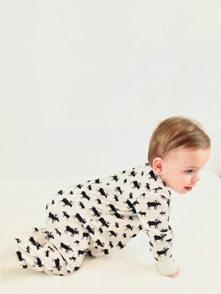 Mr Moose Zip Sleepsuit with Hand & Feet Cuffs - Stylemykid.com