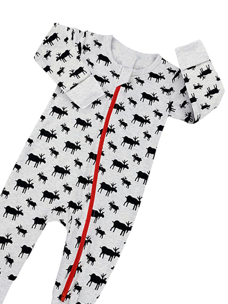 Mr Moose Zip Sleepsuit with Hand & Feet Cuffs - Stylemykid.com