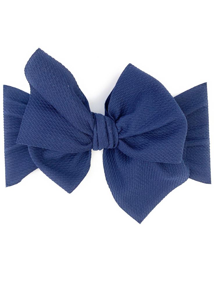 Baby Wisp - Giant Lana Bow Headband - Navy - Stylemykid.com