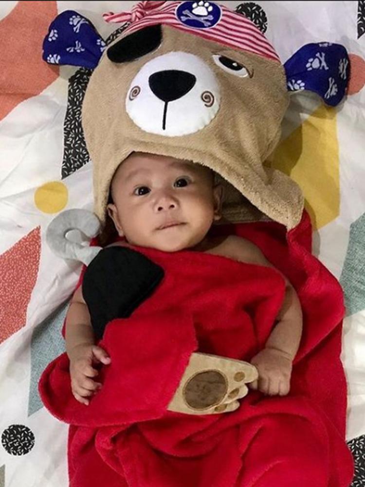 Zoocchini - Animal Cotton Kids Hooded Towel - Pedro Puppy the Pirate - 2 Years upwards - Stylemykid.com