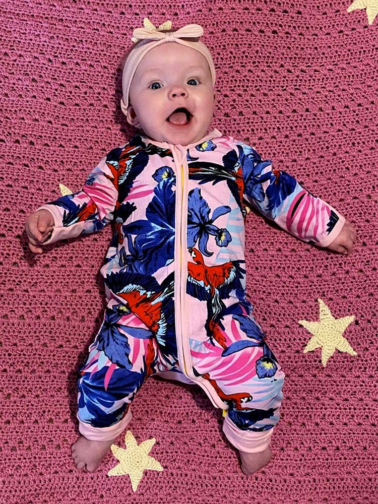 Pink Jungle Zip Sleepsuit with Hand & Feet Cuffs - Stylemykid.com