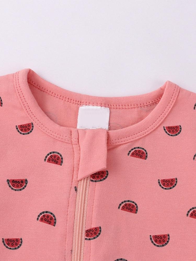 Pink Watermelons Baby Zip Sleepsuit with Hand & Feet Cuffs - 18 to 24 M only - Stylemykid.com