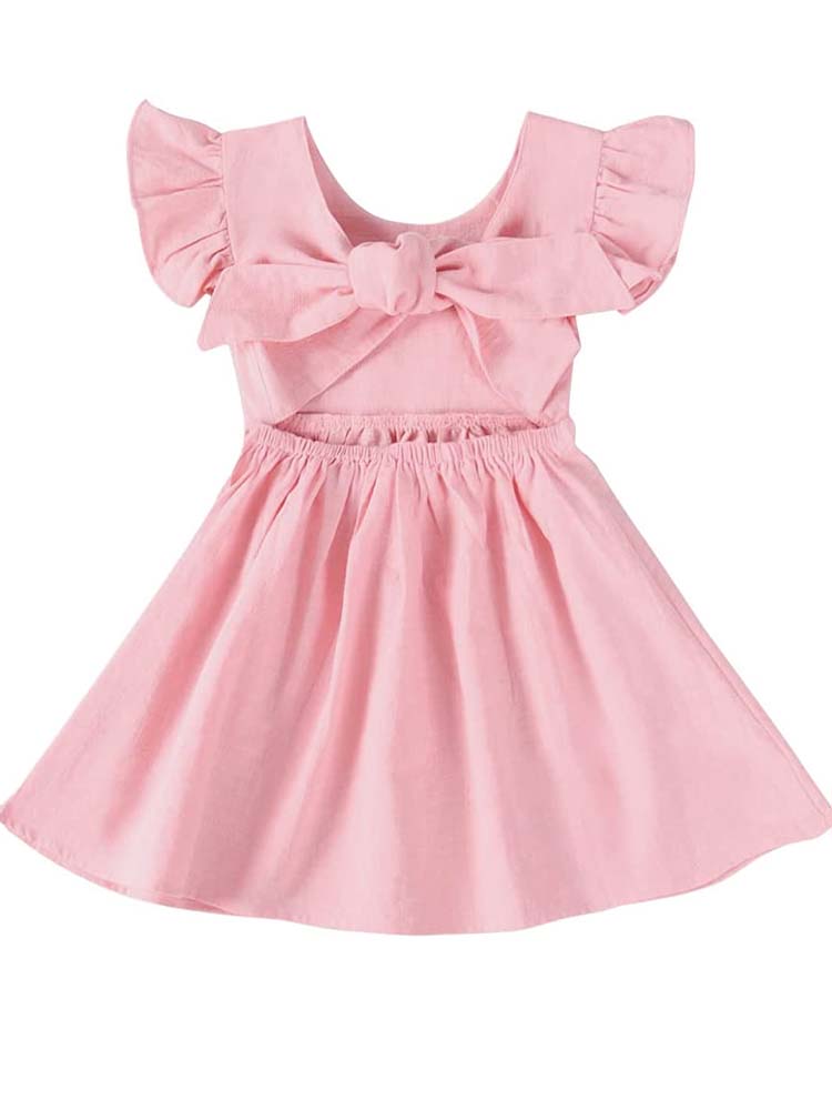 Pretty Pink Tie Bow Back Girls Party Dress - 6m to 4y - Stylemykid.com