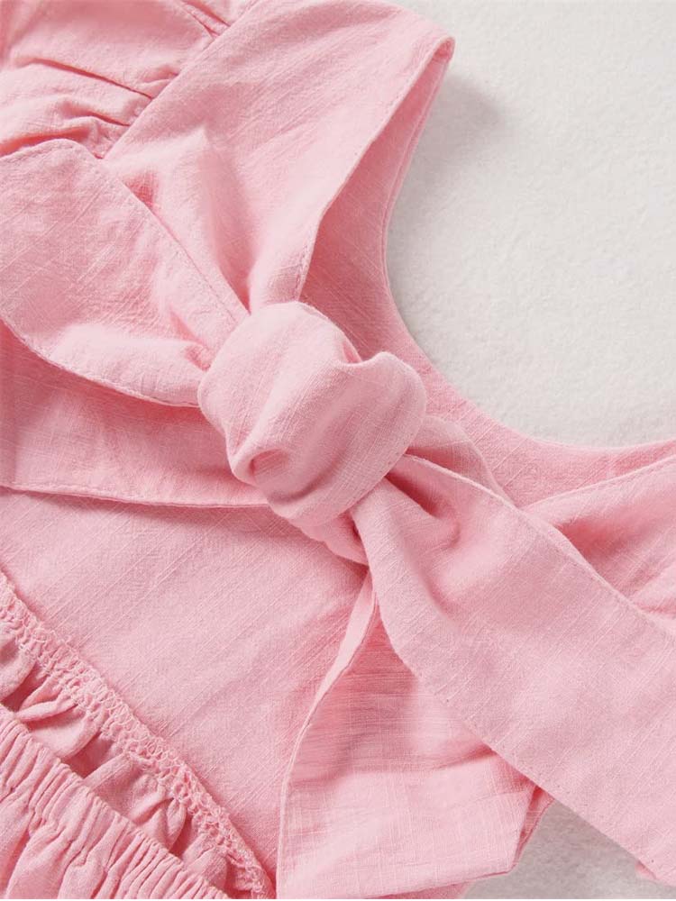 Pretty Pink Tie Bow Back Girls Party Dress - 6m to 4y - Stylemykid.com