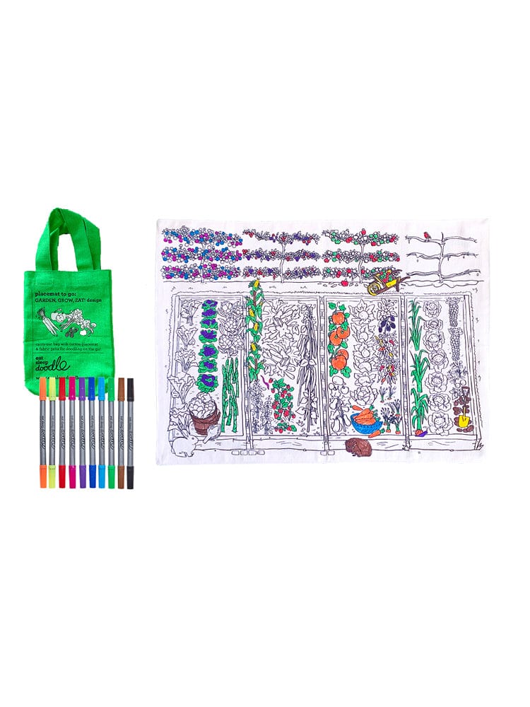 eatsleepdoodle - Placemat To Go Colour and Learn - Garden Grow Eat - Stylemykid.com