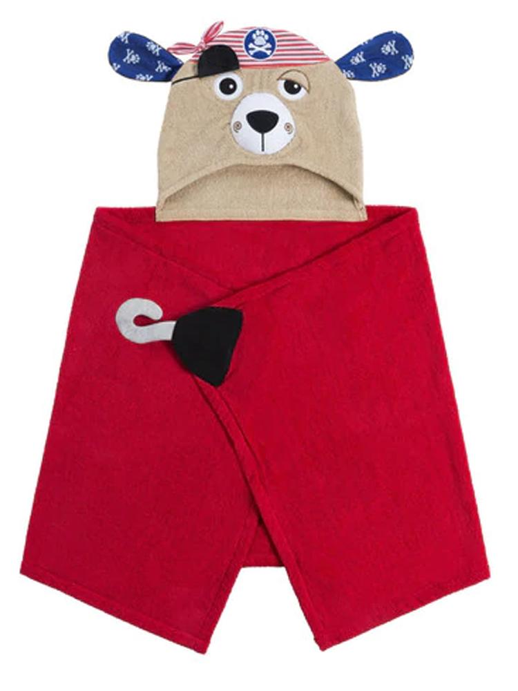 Zoocchini - Animal Cotton Kids Hooded Towel - Pedro Puppy the Pirate - 2 Years upwards - Stylemykid.com