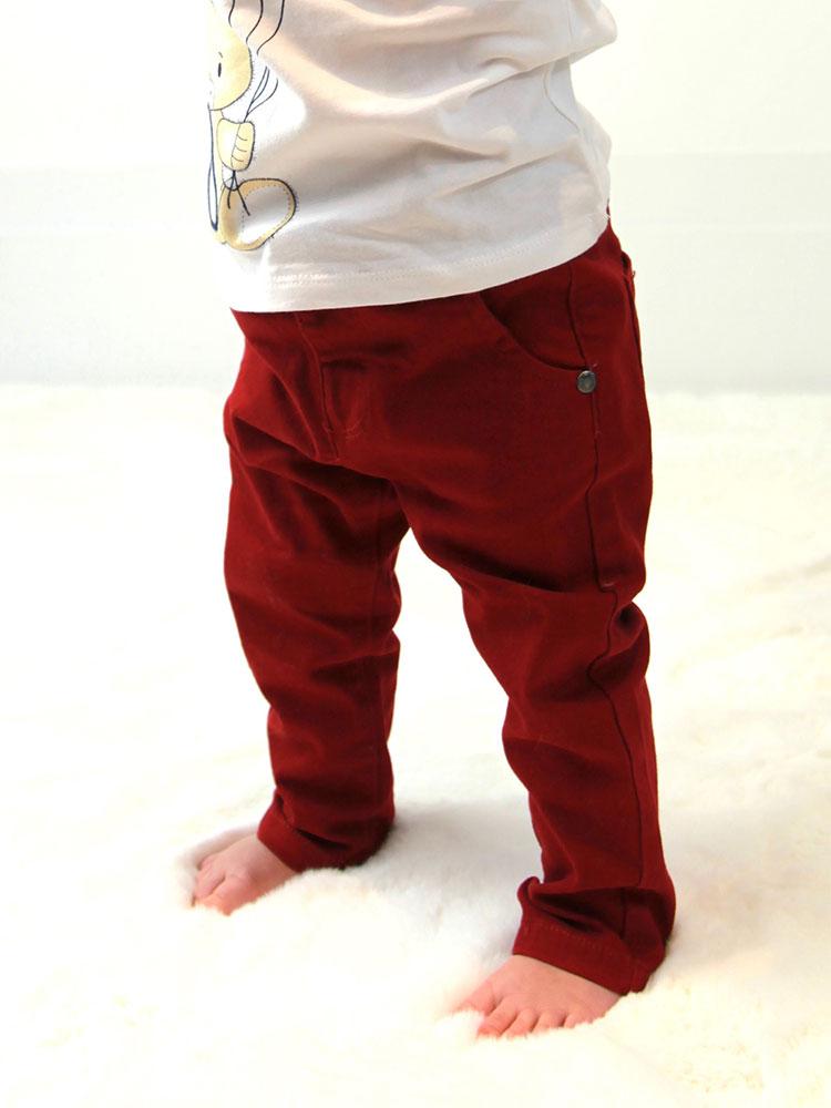 Red Slim Elasticated Baby Unisex Jeans - 0 to 6 months - Stylemykid.com