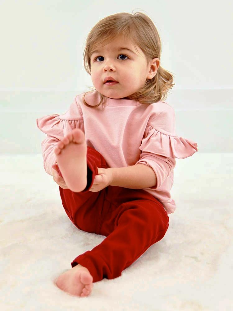 Red Slim Elasticated Baby Unisex Jeans - 0 to 6 months - Stylemykid.com