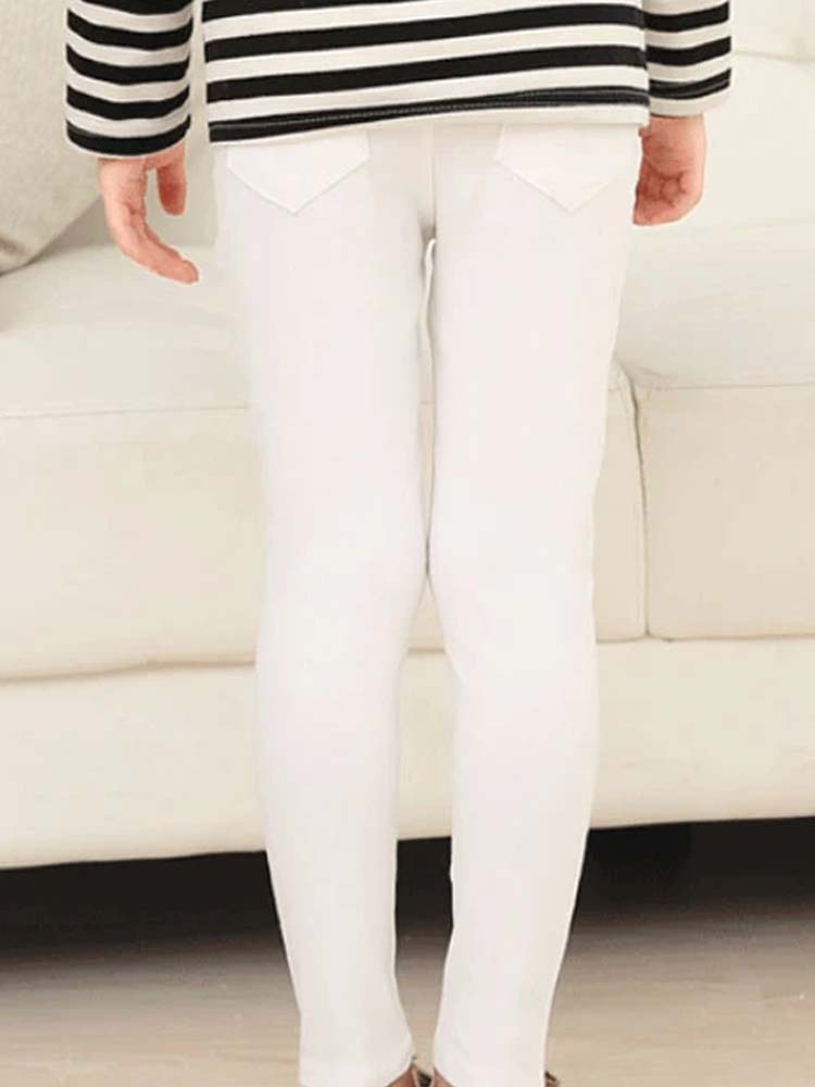 Girls White Soft Jean Leggings - 2 to 6 Years - Stylemykid.com