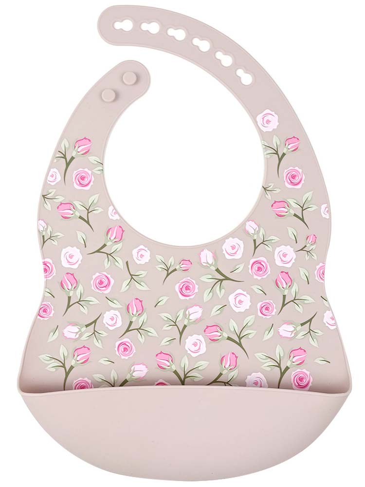 Silicone Bibs & Bowl Baby Feeding Set - Bibs X 2, Food Bowl and Spoon - Rose & Blush Pink - Stylemykid.com