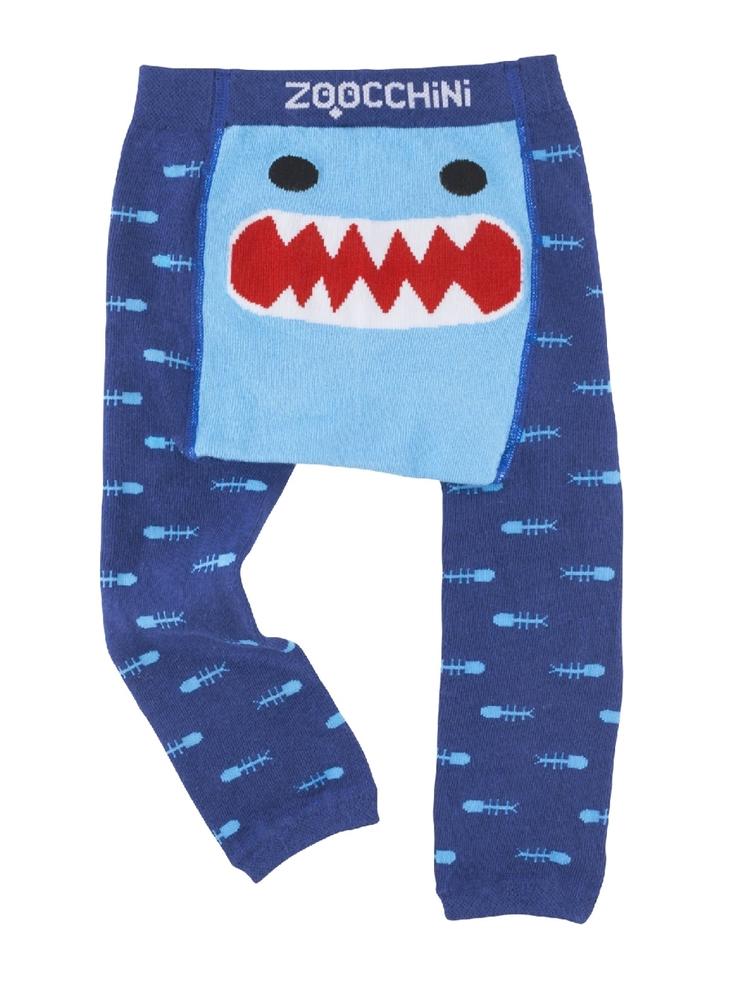 Zoocchini - Baby Leggings & Socks Set - Grip+Easy Comfort Crawlers - Sherman the Shark 12 to 18 Months - Stylemykid.com