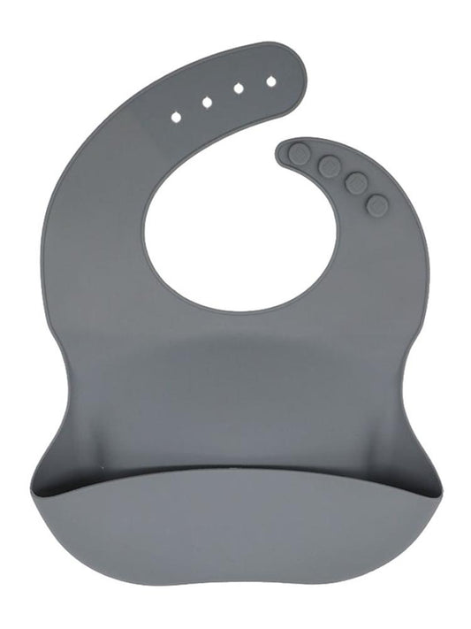 Silicone Pocket Baby Bib - Charcoal Grey - Stylemykid.com