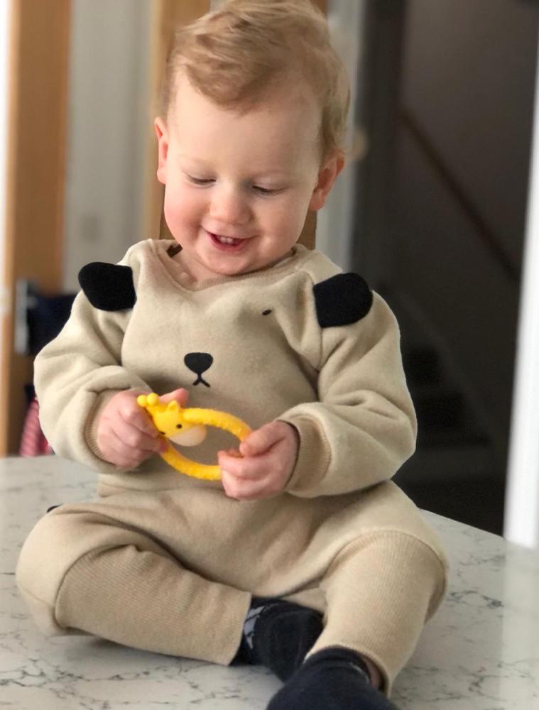 Yellow Giraffe Teether - Silicone Giraffe Ring Baby Teether Toy - 0 to 24 Months - Stylemykid.com