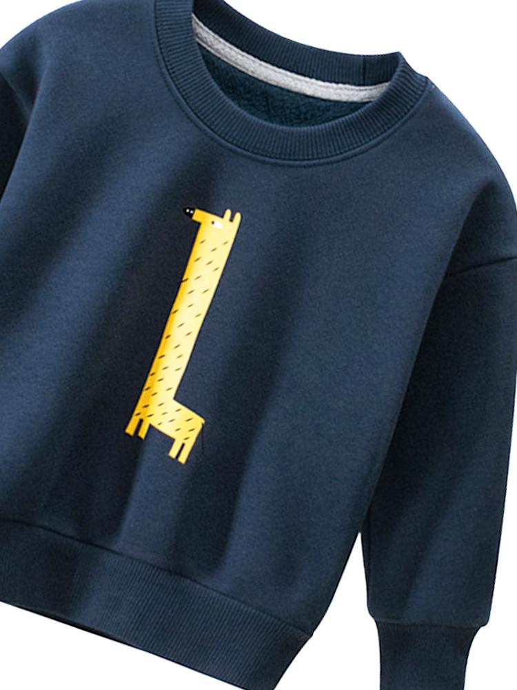 Spotty Giraffe - Navy Blue Sweatshirt - 12 to 18 Months - Stylemykid.com