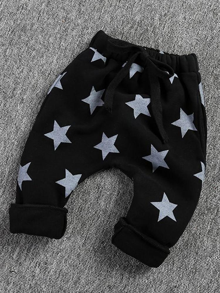 Star Print Black Boys/ Girls Jogger Bottoms - Stylemykid.com