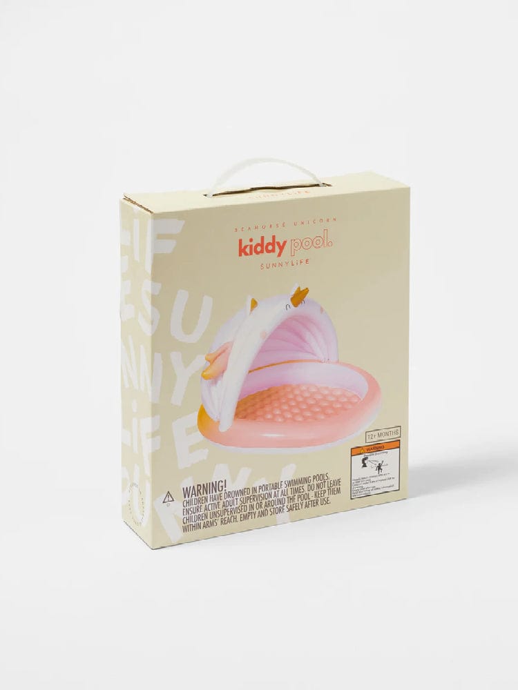 SunnyLife - Kiddy Pool Seahorse Unicorn - Childrens Paddling Pool with Sunshade - Stylemykid.com