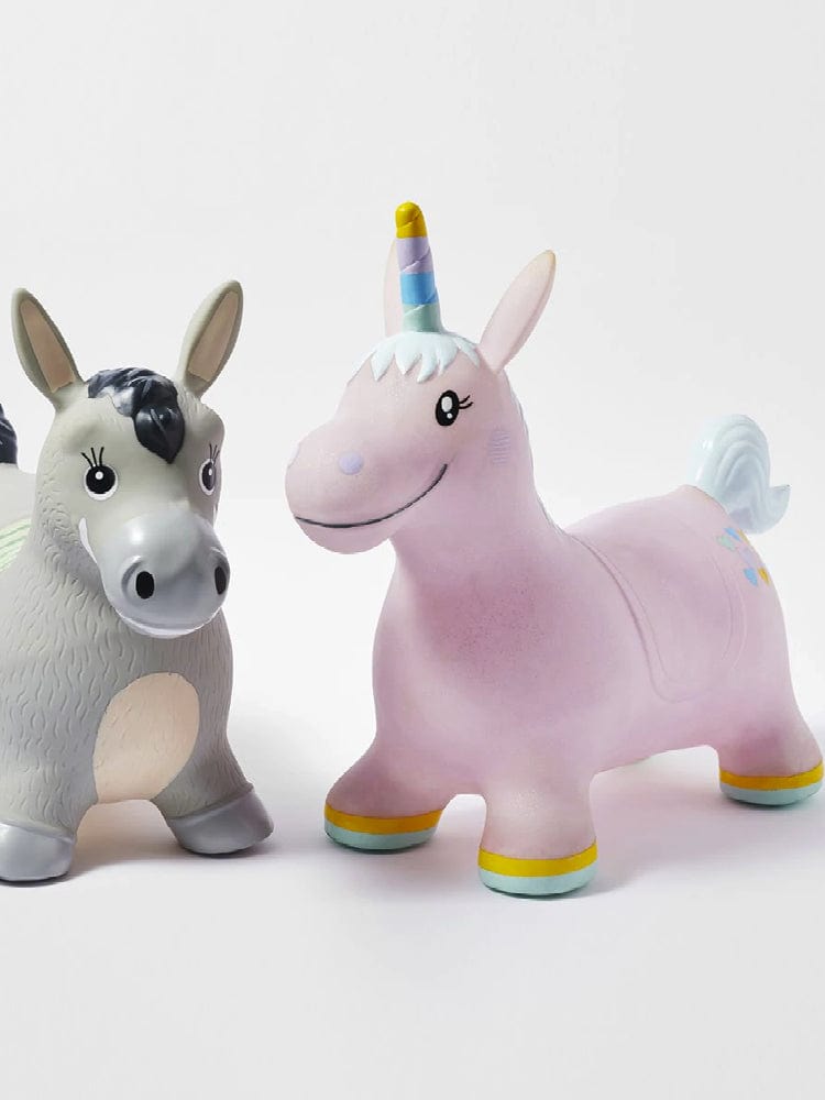 SunnyLife - Unicorn Inflatable Hopper in Pastel Pink - Stylemykid.com