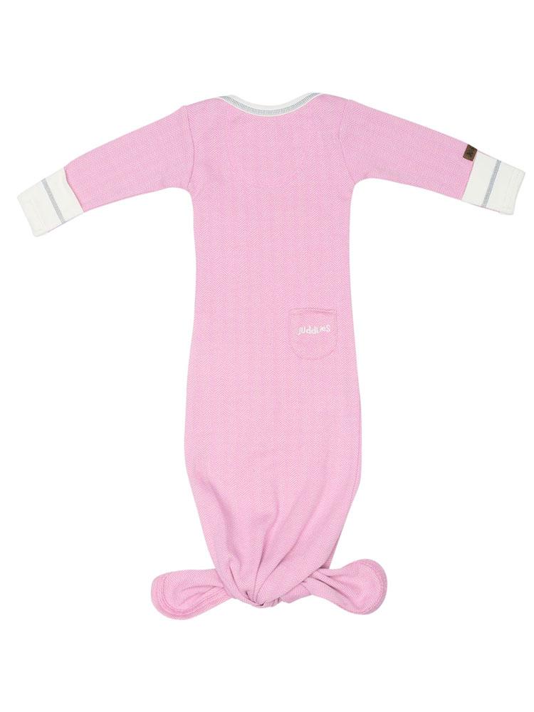 Juddlies - Newborn Organic Knotted Baby Nightgown - Sunset Pink - Cottage Collection - Stylemykid.com