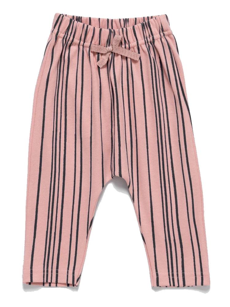 Artie - Super Stripey Pink & Navy Baby Trousers - 0-12 Months - Stylemykid.com