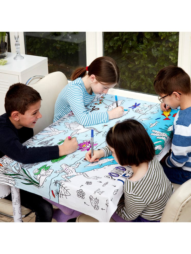 eatsleepdoodle - Colour In and Learn Table Cloth - Nature and Pond Life - Stylemykid.com