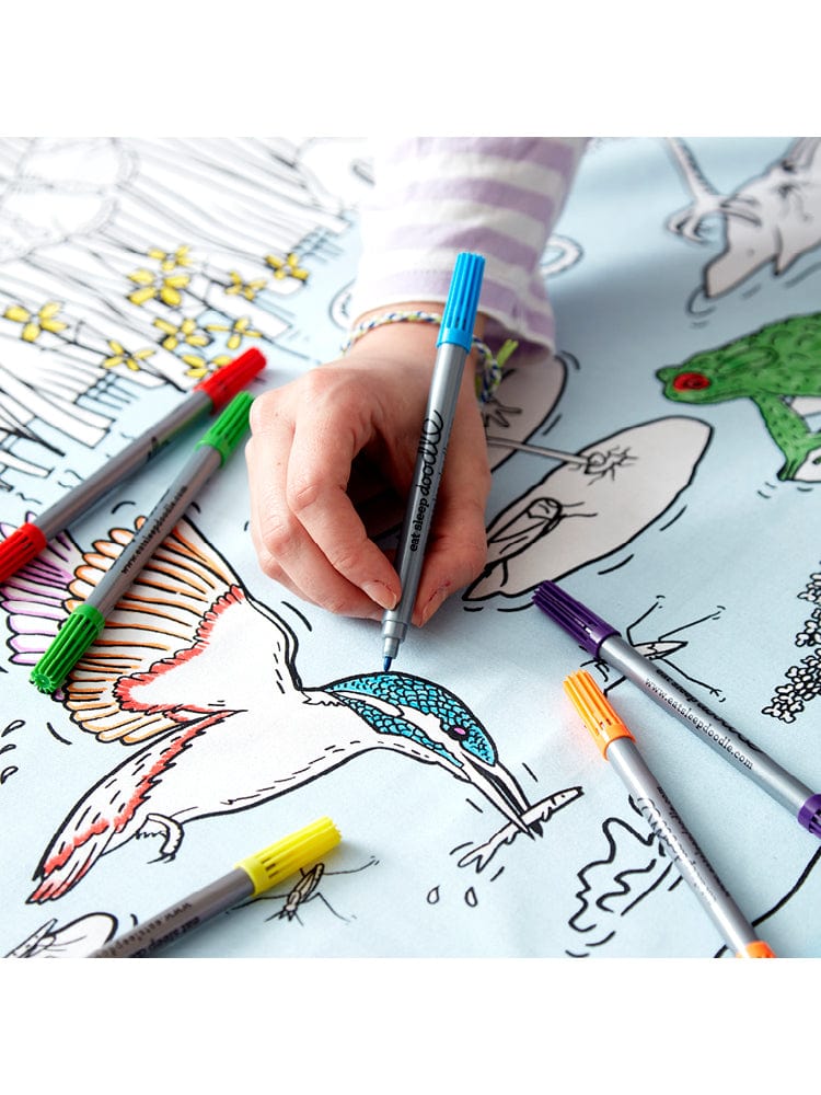 eatsleepdoodle - Colour In and Learn Table Cloth - Nature and Pond Life - Stylemykid.com