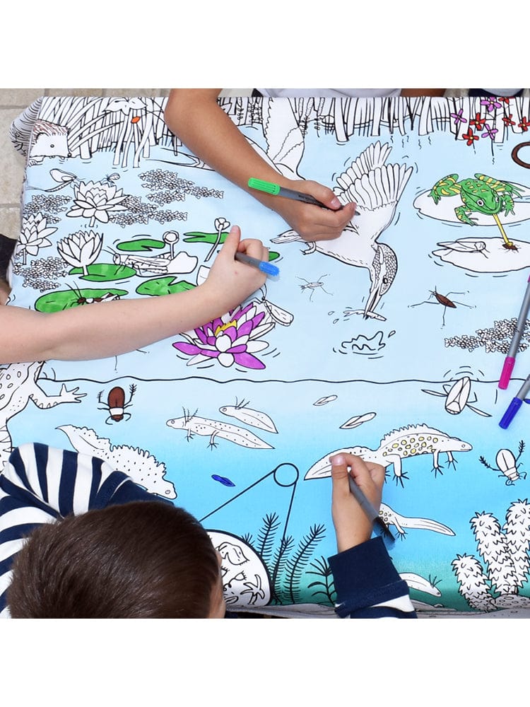eatsleepdoodle - Colour In and Learn Table Cloth - Nature and Pond Life - Stylemykid.com