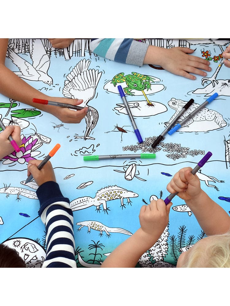 eatsleepdoodle - Colour In and Learn Table Cloth - Nature and Pond Life - Stylemykid.com