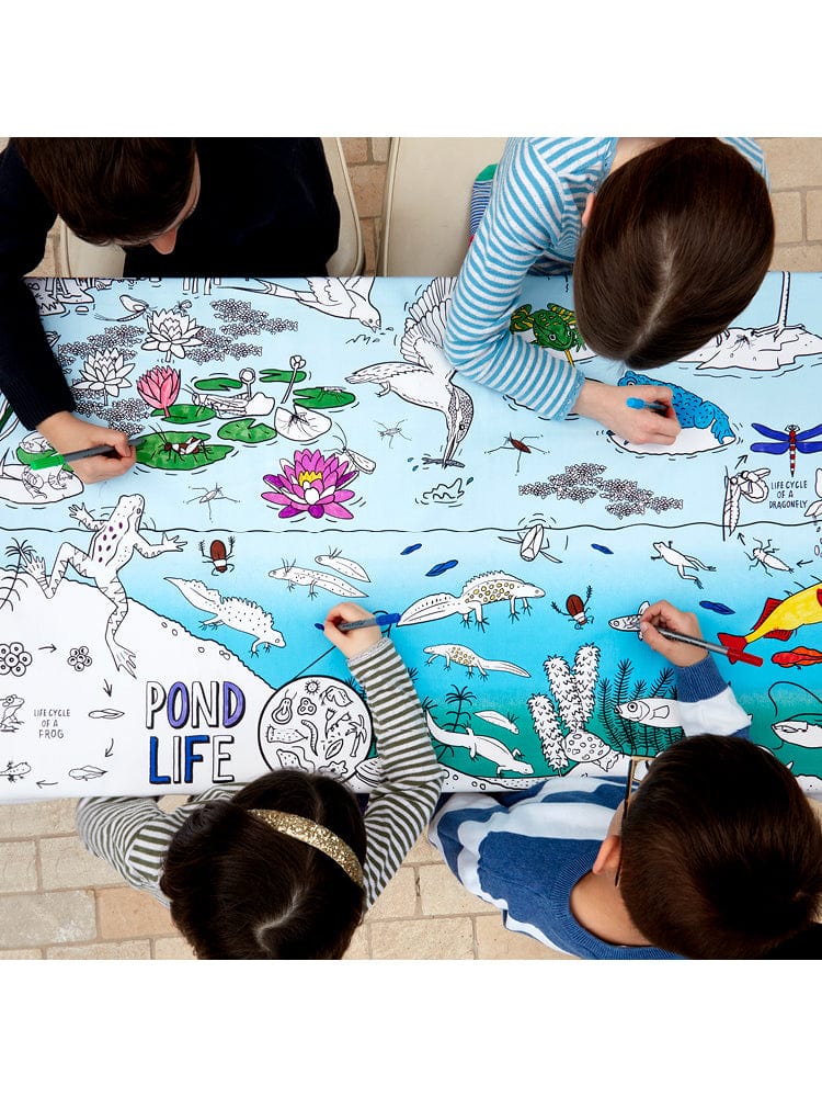eatsleepdoodle - Colour In and Learn Table Cloth - Nature and Pond Life - Stylemykid.com