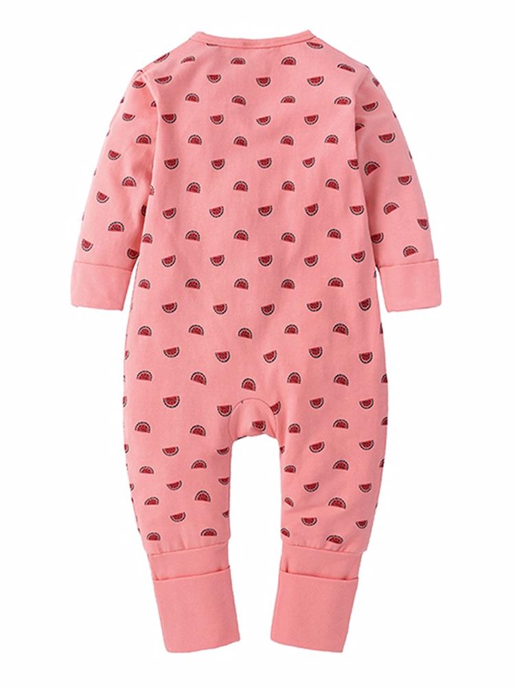Pink Watermelons Baby Zip Sleepsuit with Hand & Feet Cuffs - 18 to 24 M only - Stylemykid.com