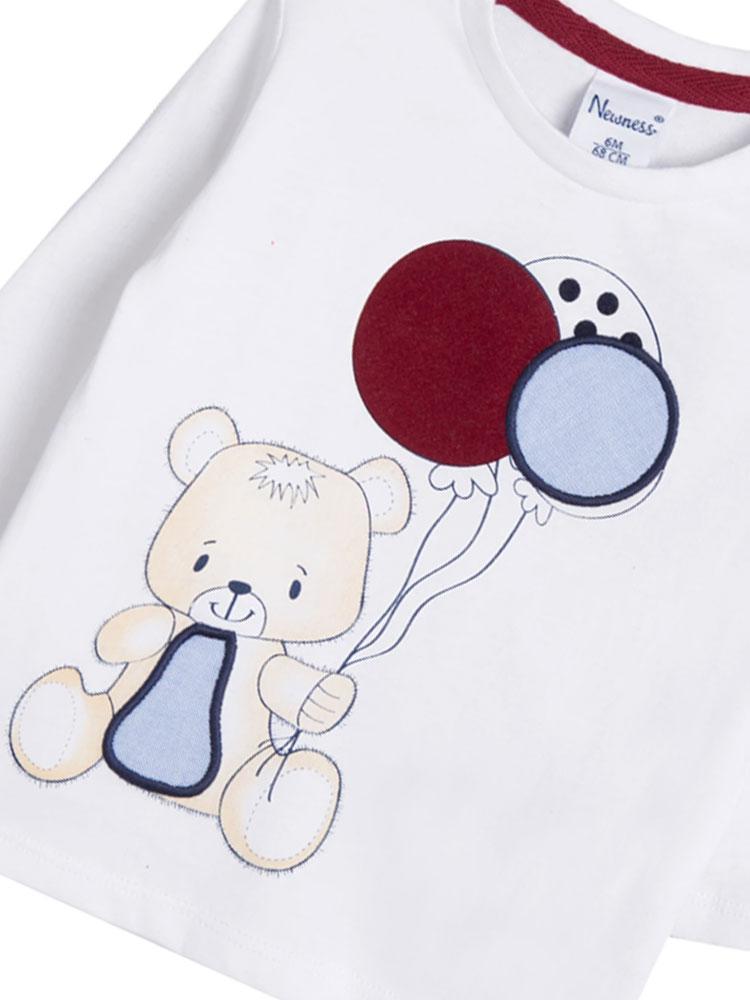 Bear Bear Balloon Long Sleeve White Top - 3 to 12 months - Stylemykid.com