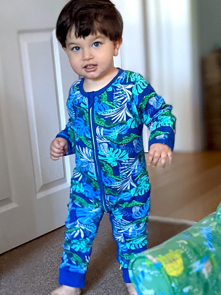 Cool Crocodile Baby Zip Sleepsuit with Hand & Feet Cuffs - Stylemykid.com