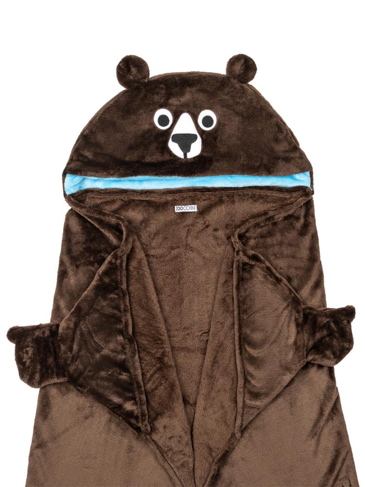 Zoocchini - Kids Large Wearable Hooded Blanket - Brown Bear - 3 years up - Stylemykid.com