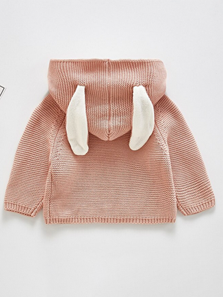 Bunny Boo! Bunny Ears Dusky Pink Baby Jumper - Stylemykid.com