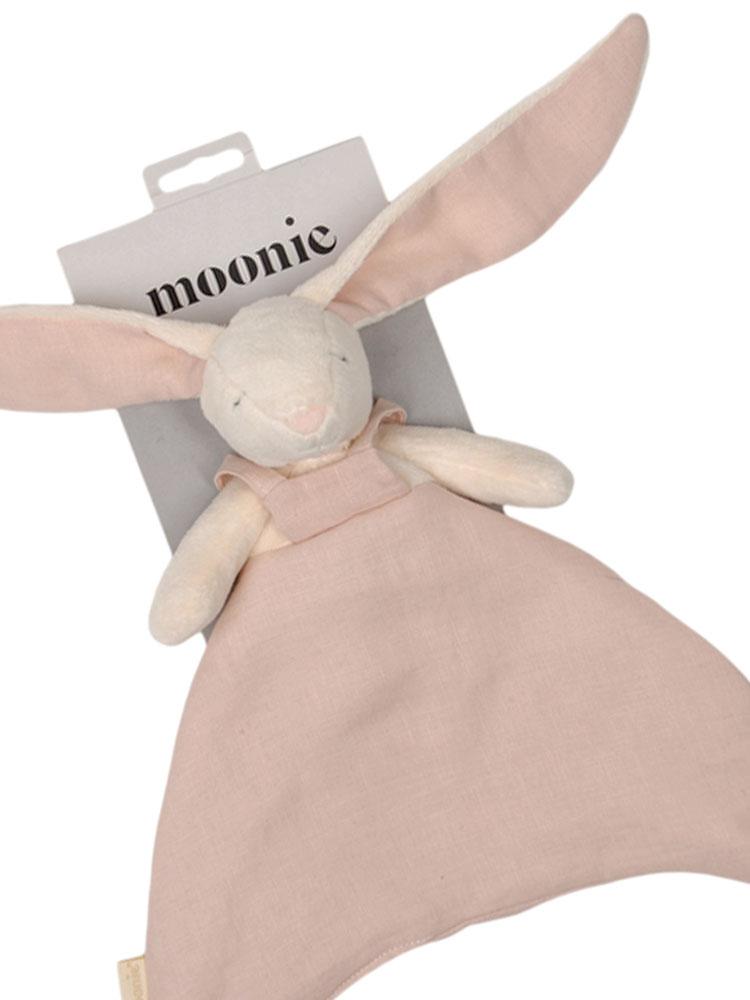 Moonie DouDou Baby Comforter Cuddly Toy Bunny - Powder - Stylemykid.com