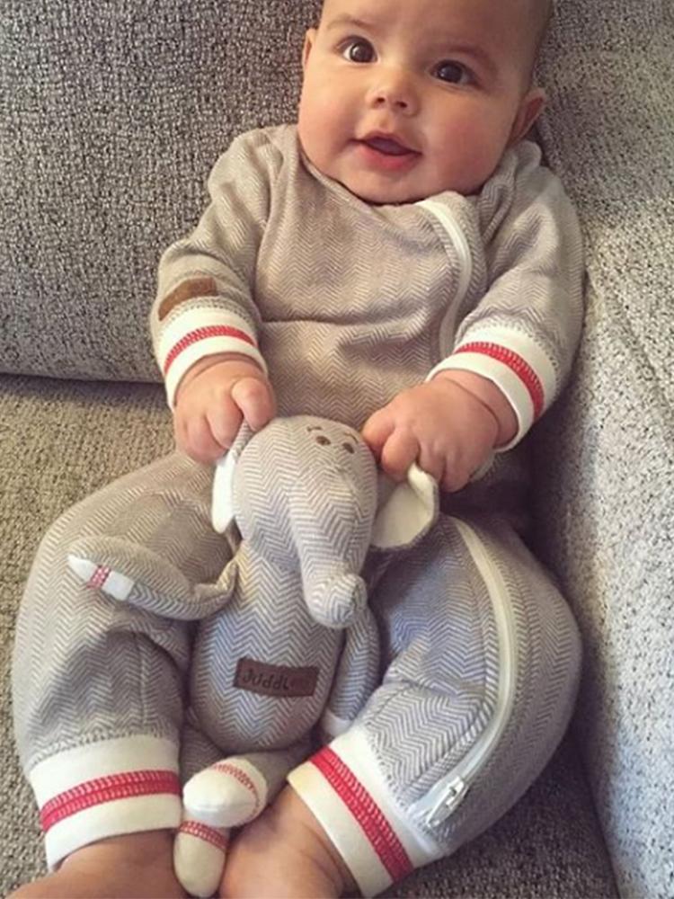 Juddlies - Baby Soft Toy Rattle Comforter - Organic Driftwood Grey Elephant - Cottage Collection - Stylemykid.com