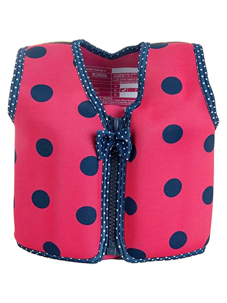 Konfidence Kids - Girls Buoyancy Swim Vest Jacket - Ladybird Pink Polka - 18 months to 3 years - Stylemykid.com