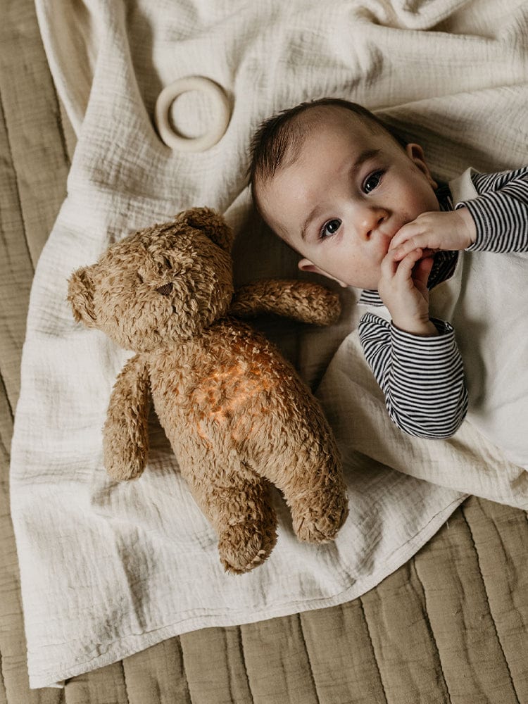 Moonie - Organic Humming Friend Bear Nightlight & Sleeping Aid - CAPPUCCINO - Stylemykid.com