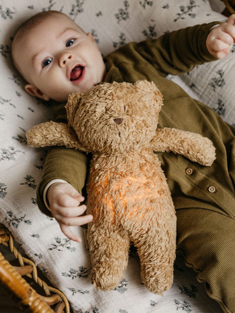 Moonie - Organic Humming Friend Bear Nightlight & Sleeping Aid - CAPPUCCINO - Stylemykid.com