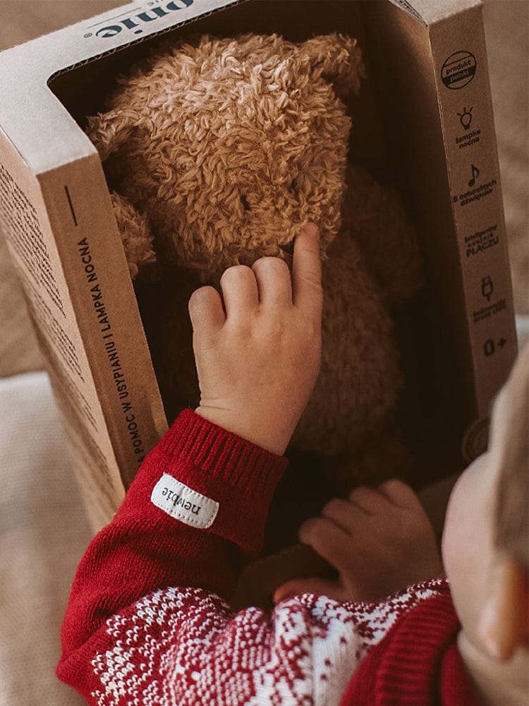 Moonie - Organic Humming Friend Bear Nightlight & Sleeping Aid - CAPPUCCINO - Stylemykid.com