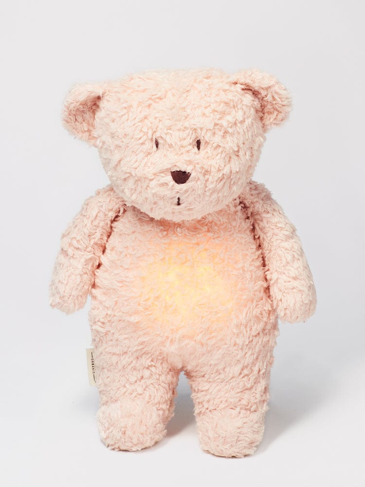 Moonie - Organic Humming Friend Bear Nightlight & Sleeping Aid - ROSE - Stylemykid.com