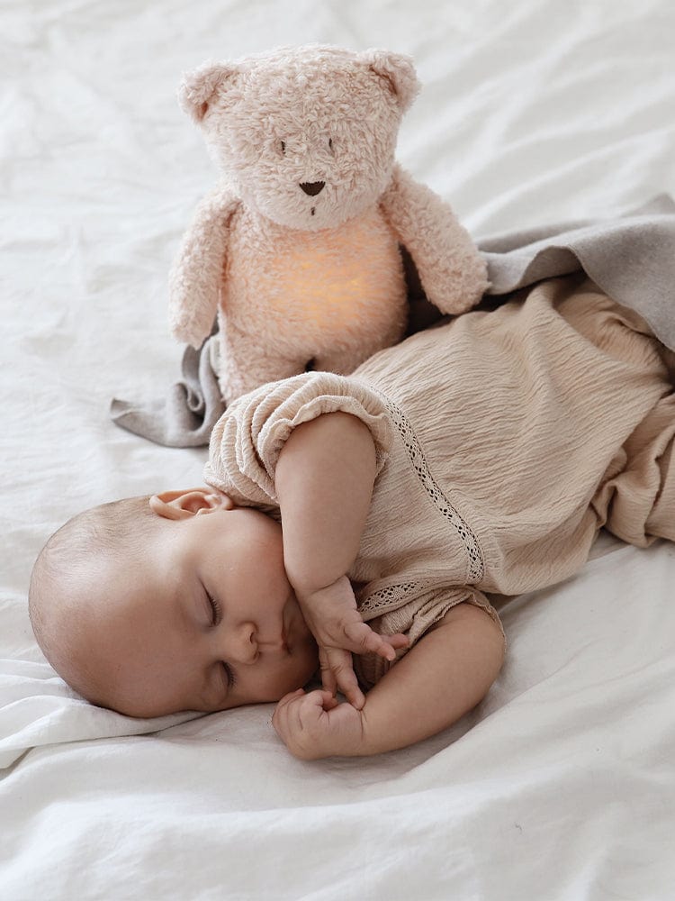 Moonie - Organic Humming Friend Bear Nightlight & Sleeping Aid - ROSE - Stylemykid.com