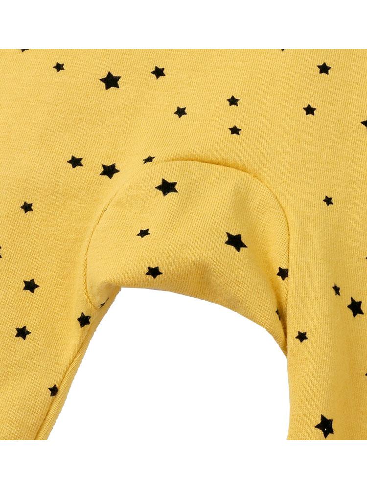 Mustard Stars Baby Zip Sleepsuit with Hand & Feet Cuffs - Stylemykid.com