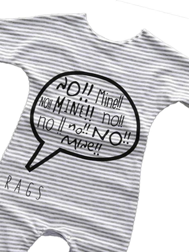 No! Mine!! Black and White Striped Baby Romper Playsuit - Stylemykid.com