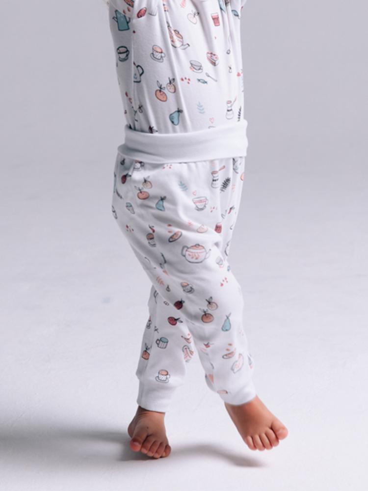 Artie - White Tea and Cakes Printed Baby Bottoms - Tea Time! 0 to 12 months - Stylemykid.com