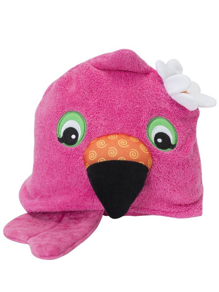 Zoocchini - Cotton Kids Hooded Animal Towel - Florie the Flamingo - Age 2 years up - Stylemykid.com