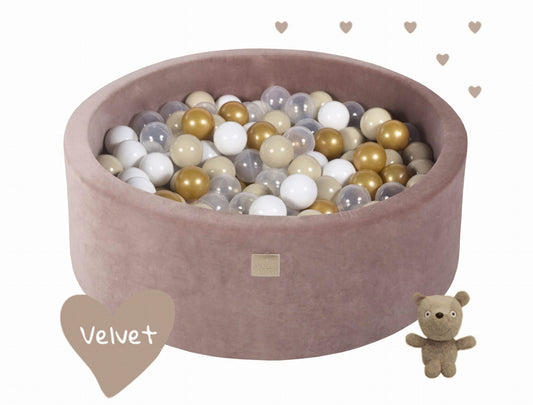 Luxury Velvet Round Ball Pit - Teddy Bear For Kids By MeowBaby - Stylemykid.com