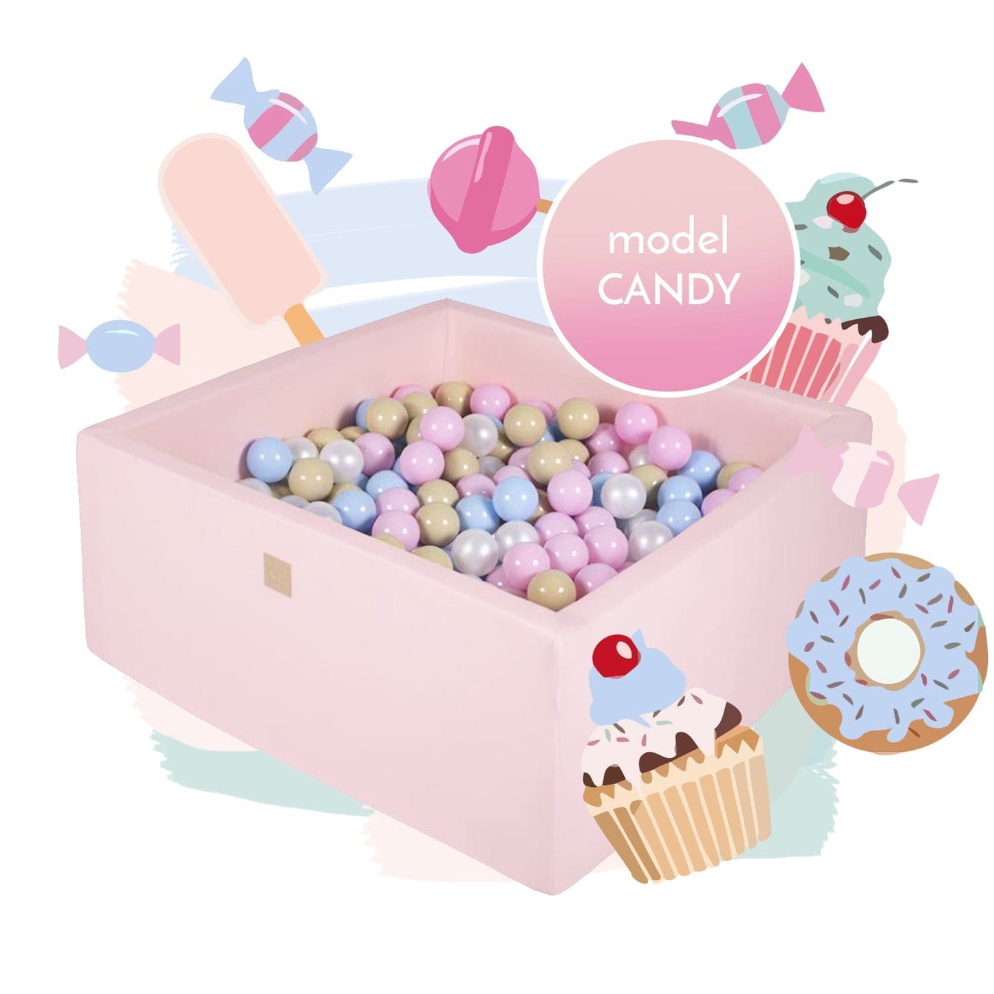 Luxury Cotton Square Ball Pit - Candy For Kids By MeowBaby - Stylemykid.com