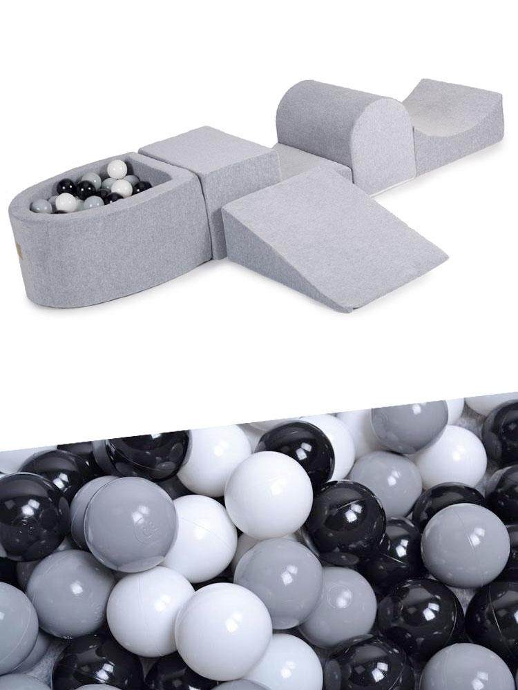 MeowBaby Soft Play- Light Grey 3 Elements Set